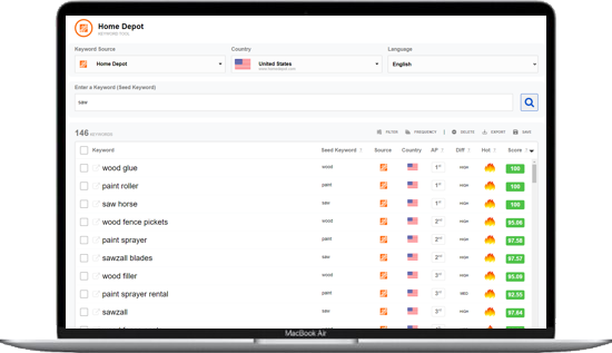 Home Depot Keyword Tool