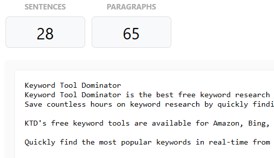 Sentence Counter for SEO - Keyword Tool Dominator