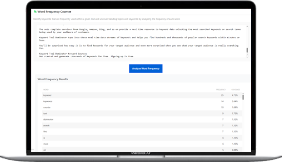 Word Frequency Counter - Keyword Tool Dominator